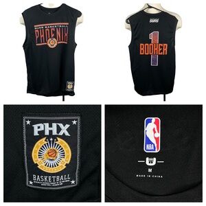 Men's Medium Devin Booker‎ Phoenix Suns #1 Jersey Black & Orange 0278